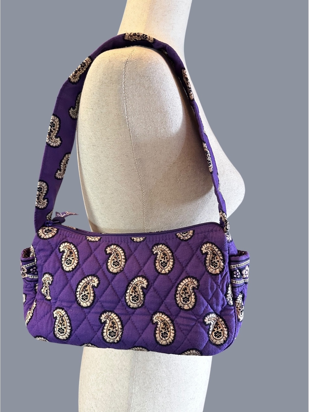 Vera Bradley Purple Paisley Quilted Shoulder Bag